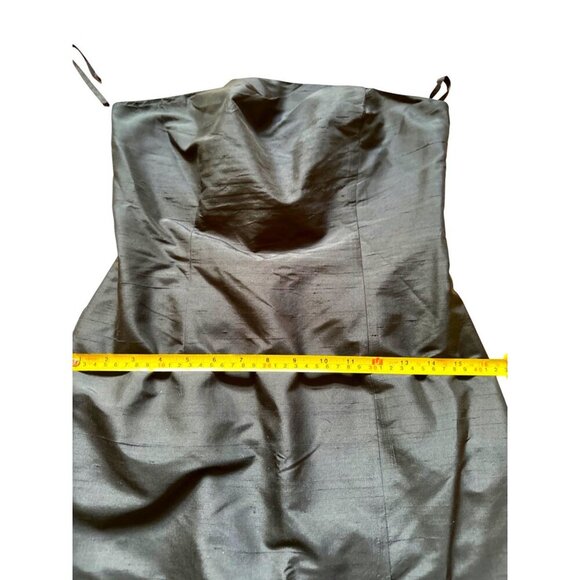 Black Strapless Silk  Evening Dress Size 2 - Picture 5 of 11